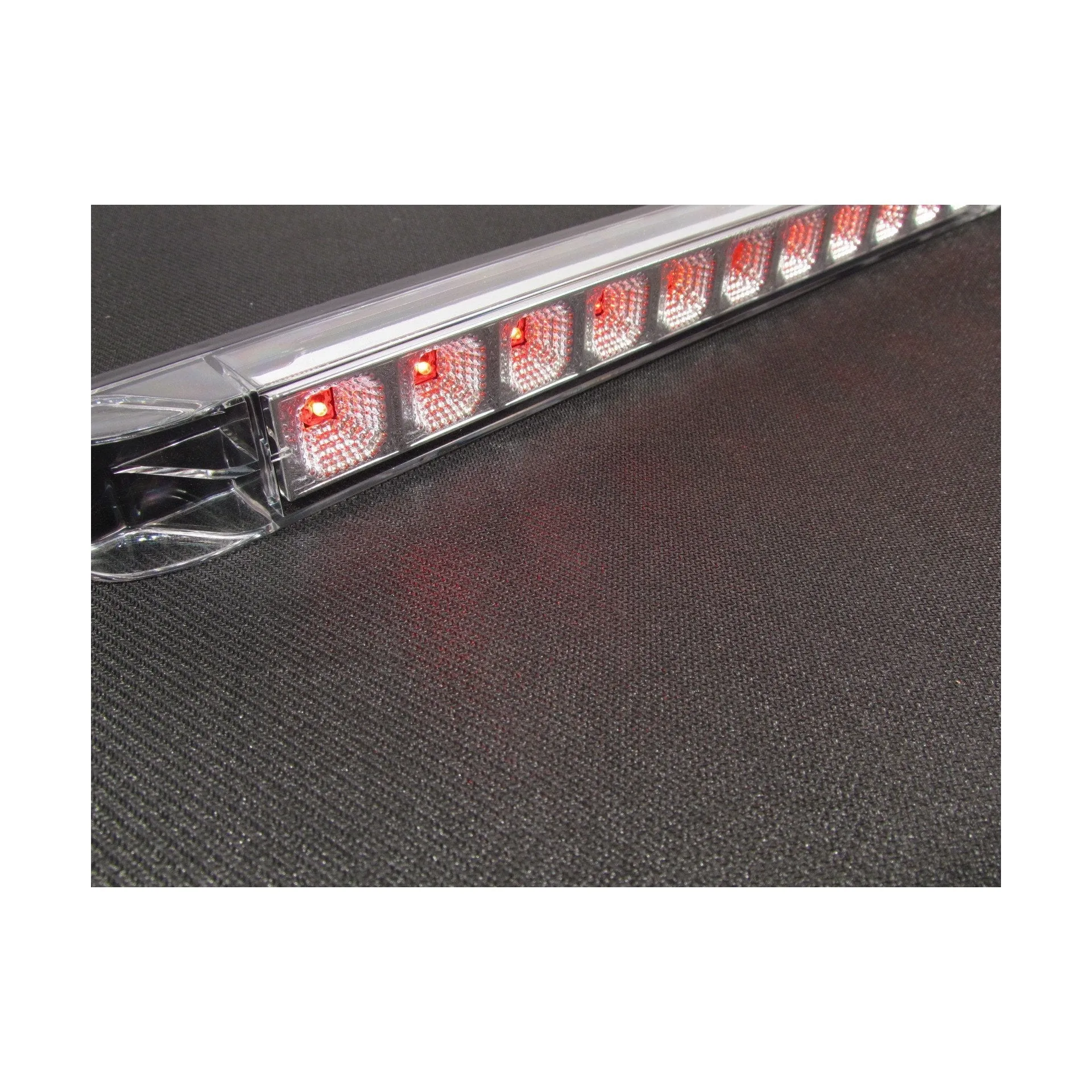 17" X 1-3/8" Red Led Light Bar With 11 Leds, Clear Lens And Chromed Reflector | F235244