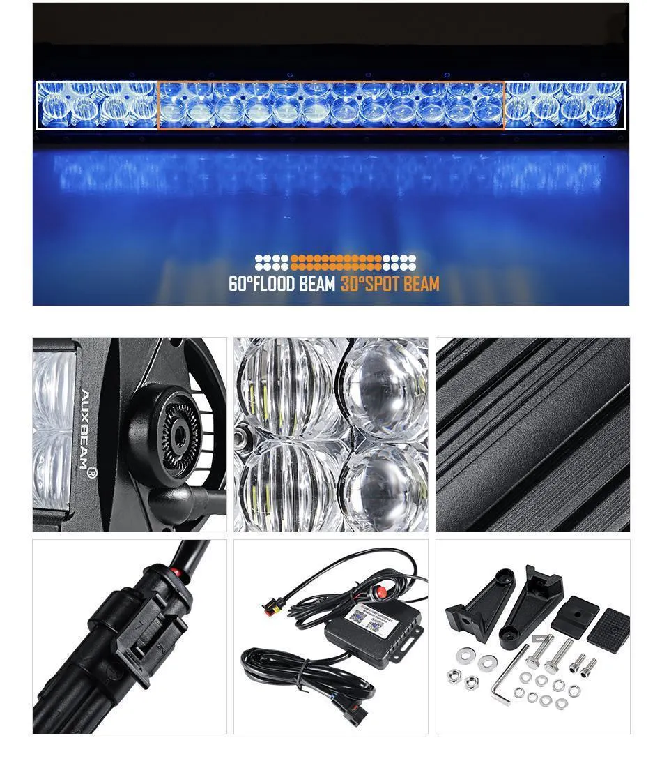 22 inch V-Series RGB Color Changing Straight/Curved Off Road Led Light Bar