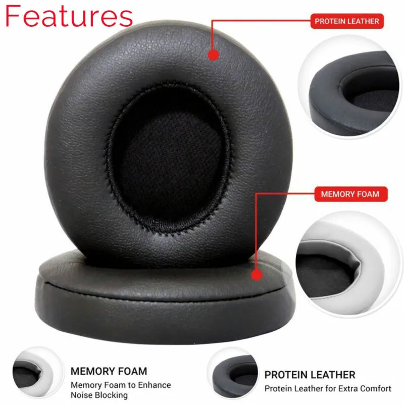 2Pc Soft Ear Pad Cup Cushion By Dr Dre Studio Replacement Fit 2.0 Wireless Beats