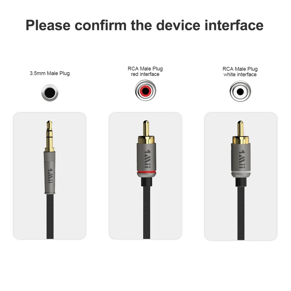 3.5mm Male to 2RCA Male Stereo Audio Cable