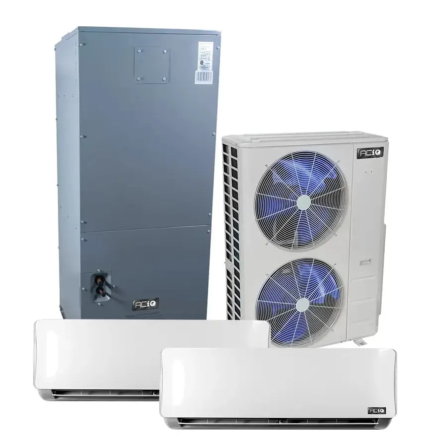 36,000 BTU ACiQ 3- Zone Wall Mounted Mini Split System w/ Central Air Handler 9 9 18