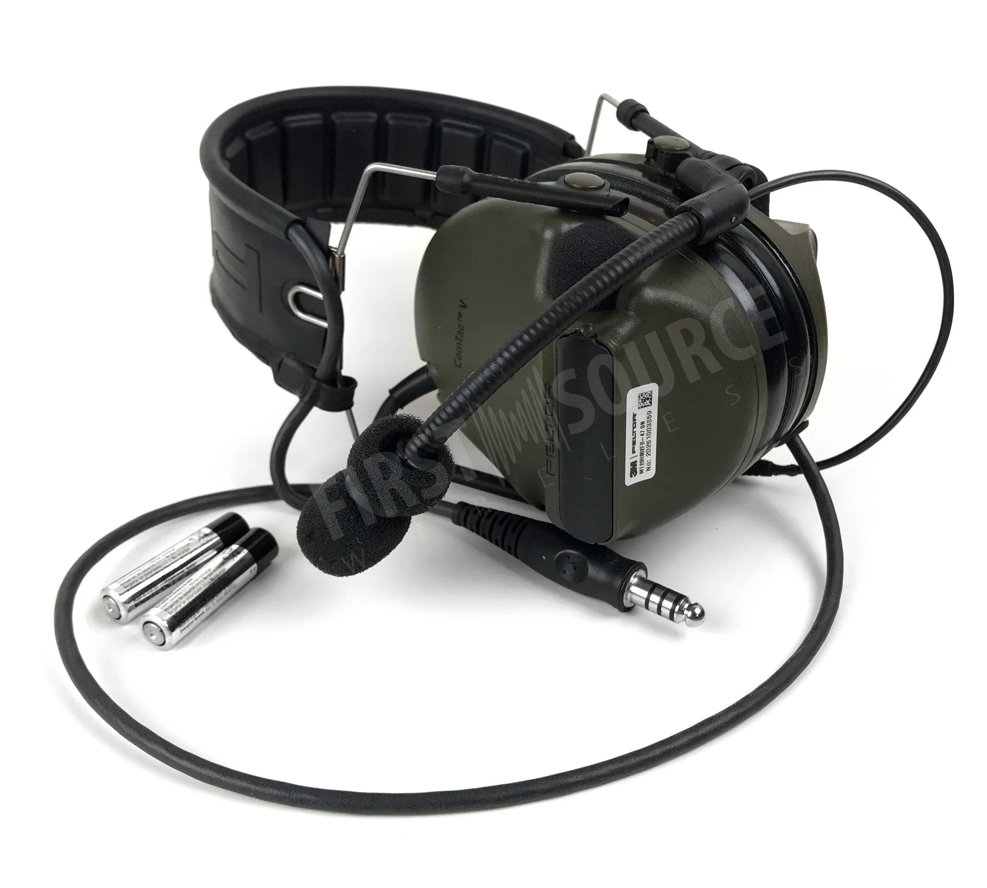 3M PELTOR ComTac V Headset MT20H682FB-47 GN, Foldable, Single Lead, Standard Dynamic Mic, NATO Wiring, Green