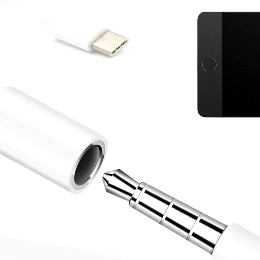 4XEM USB-C Male TO 3.5MM Female Adapter White 4XUSBC35MMW