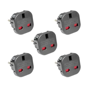 5x UK to EU Mains Power Socket Adapter Plug