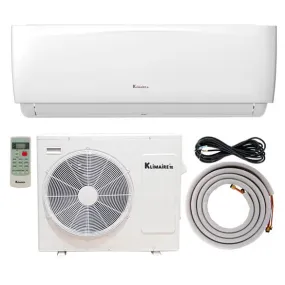 9,000 BTU Klimaire 16.3 SEER Ductless Mini-Split Inverter Air Conditioner Heat Pump WiFi Enabled System With 15 Ft Installation Kit (230 Volt)