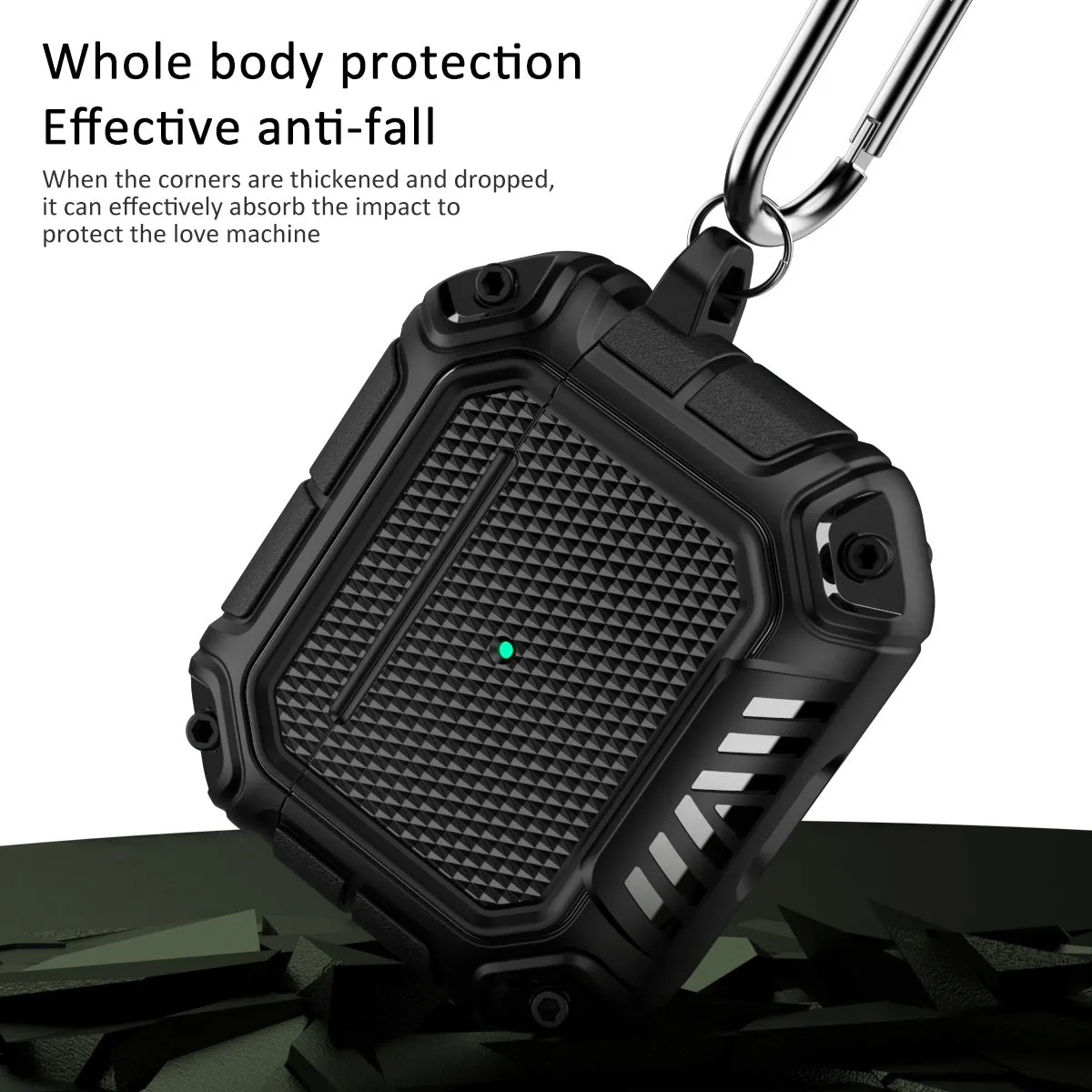 AMZER Diamond Shield Mecha TPU   PC Earphone Protective Case with Hook for AirPods 3