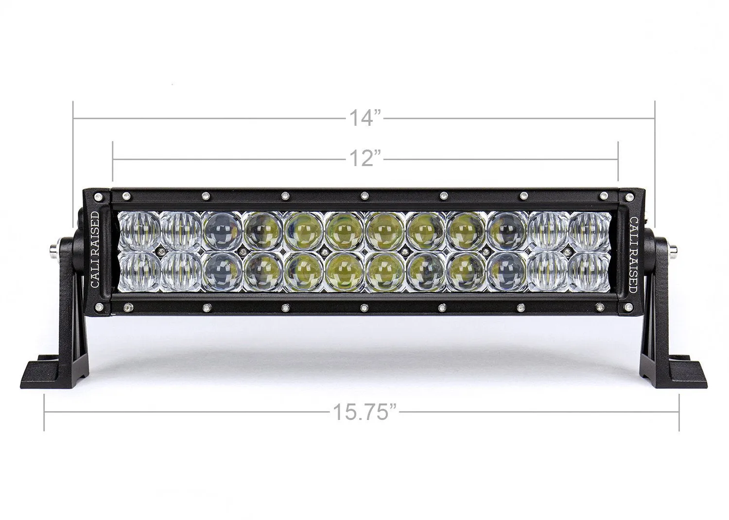 Cali Raised LED 14" Dual Row 5D Optic OSRAM LED Light Bar