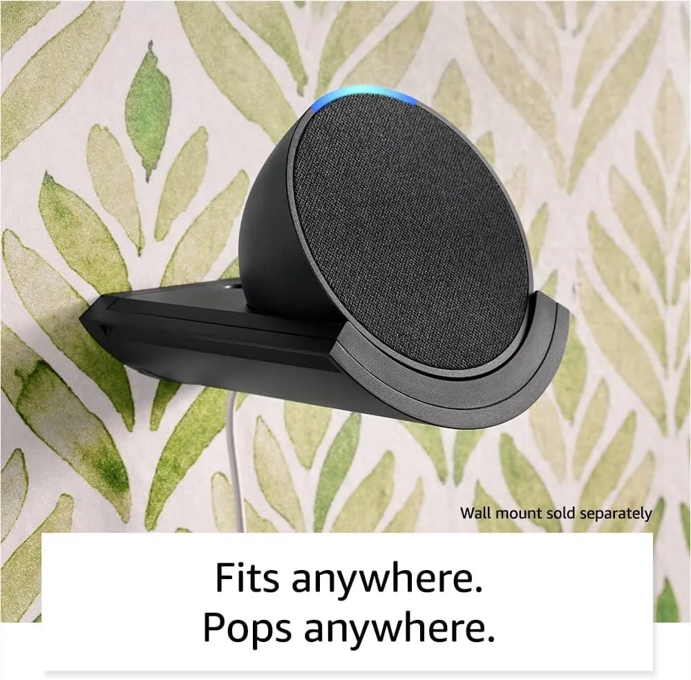 Echo Pop (Newest Model) - Compact Wi-Fi and Bluetooth Smart Speaker with Alexa, Charcoal