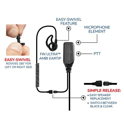 EP1305ECM1 Hawk M1 Tubeless Lapel Microphone - Replacement Kit