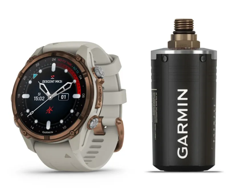 Garmin Descent™ Mk3i – 43mm Titanium Dive Computer with Silicone Band   Descent T2 Transceiver (Option)