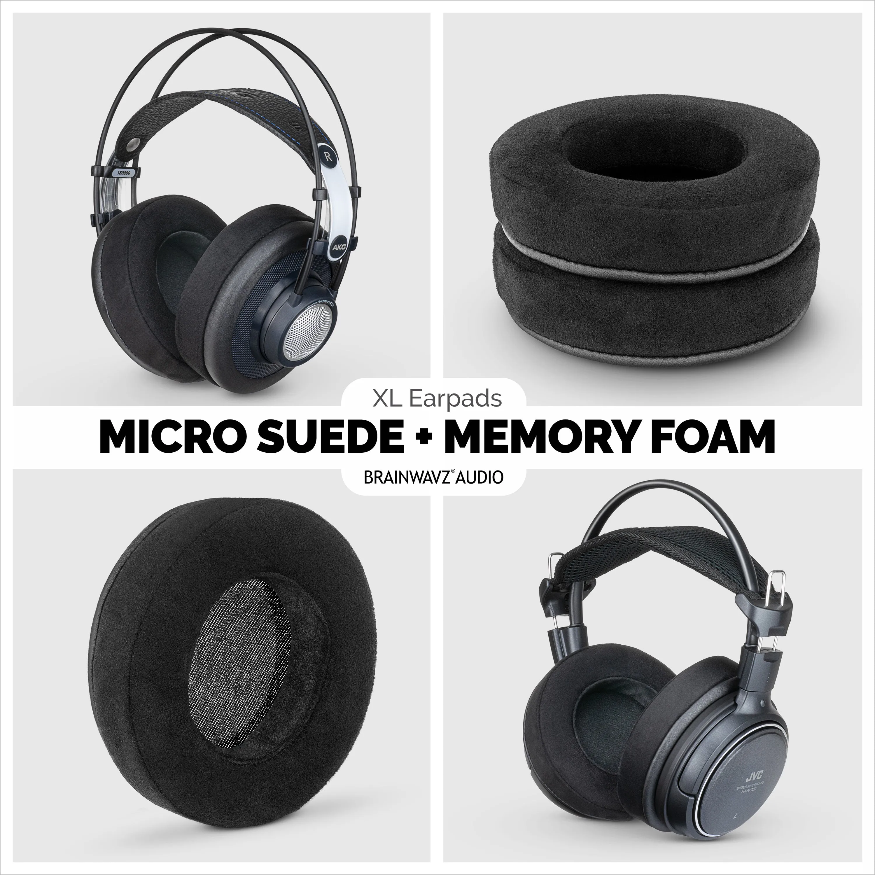 Headphone Memory Foam Earpads - XL Size - Micro Suede