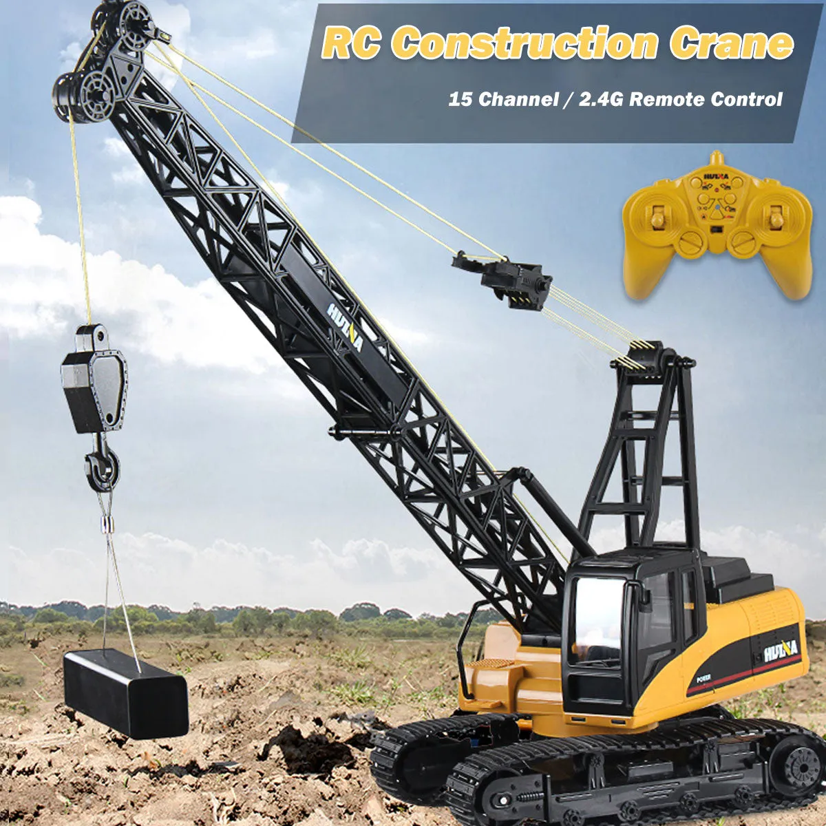 Huina RC CRANE 1:14 2.4Ghz Construction Tower Excavator Truck Toy Kids Boys Gift