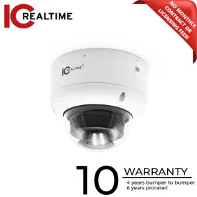 IC Realtime - IPEL-D40V-W1-LED / 4MP IP Indoor/Outdoor Dome Camera / Varifocal 2.7-12mm Motorized Lens (115° - 48°) / 131 Feet Warm White LED / POE/-EPOE Capable