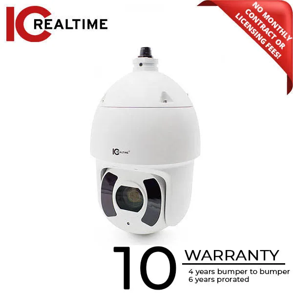 IC Realtime - IPFX-P2030X-IRW1 / 2MP IP Full Size Starlight PTZ / 30X Optical Zoom / 656 Ft Smart IR / Ai On-Board Analytics