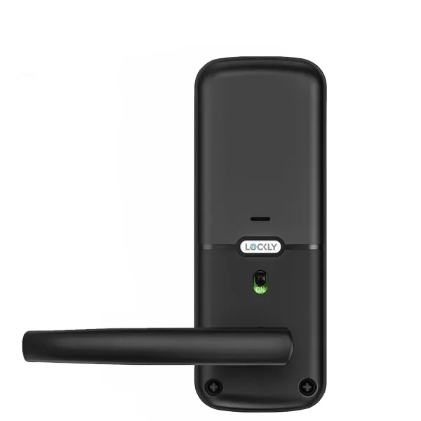 Lockly - PGD628FMB - Secure PLUS Fingerprint Biometric  Electronic Latch Lever Set - Keypad-Bluetooth App Controlled - Matte Black