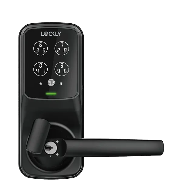 Lockly - PGD628WMB - Secure PRO Wi-Fi - Bluetooth App Controlled - Fingerprint Biometric Latch Lever Set - Includes Wi-Fi Hub - Matte Black