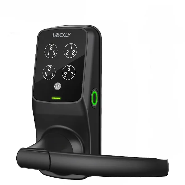 Lockly - PGD628WMB - Secure PRO Wi-Fi - Bluetooth App Controlled - Fingerprint Biometric Latch Lever Set - Includes Wi-Fi Hub - Matte Black