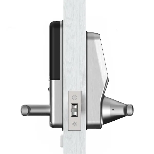 Lockly - PGD628WSN - Secure PRO Wi-Fi - Bluetooth App Controlled - Fingerprint Biometric Electronic Latch Lever Set - Includes Wi-Fi Hub -  Satin Nickel