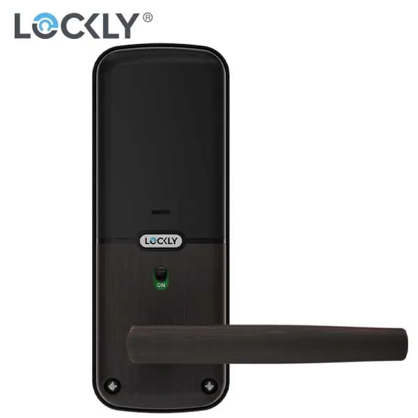 Lockly - PGD628WVB - Secure PRO Wi-Fi - Bluetooth App Controlled - Fingerprint Biometric Electronic Latch Lever Set - Includes Wi-Fi Hub - Venetian Bronze