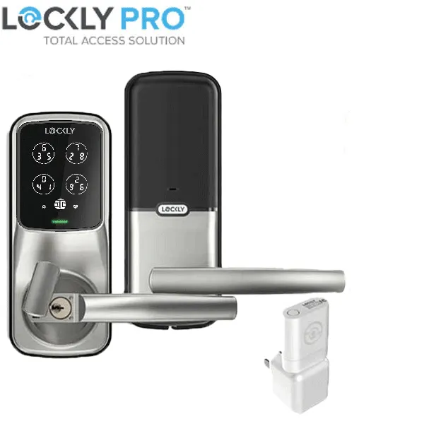 Lockly - PGD678WSN - Duo Compact - Dual Locking Interconnected Smart Lock - Fingerprint Reader - Wi-Fi - Bluetooth App Controlled - Keypad - Key Override - Optional Finish