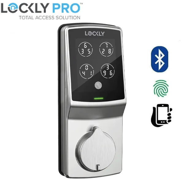 Lockly - PGD728FSN - Secure PLUS Fingerprint Biometric  Electronic Deadbolt - Keypad-Bluetooth App Controlled - Satin Nickel