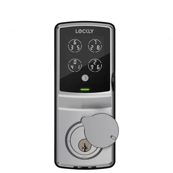 Lockly - PGD728FSN - Secure PLUS Fingerprint Biometric  Electronic Deadbolt - Keypad-Bluetooth App Controlled - Satin Nickel