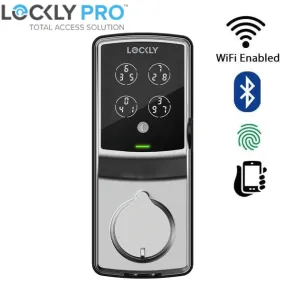 Lockly - PGD728WSN - Secure PRO Wi-Fi - Bluetooth App Controlled - Fingerprint Biometric Electronic Deadbolt - Includes Wi-Fi Hub -  Satin Nickel