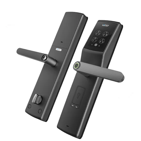 Lockly  - PGD829AFSG -  Secure Lux - Mortise Smart Lock - Fingerprint Reader - RFID Card - Bluetooth App Controlled - Space Grey