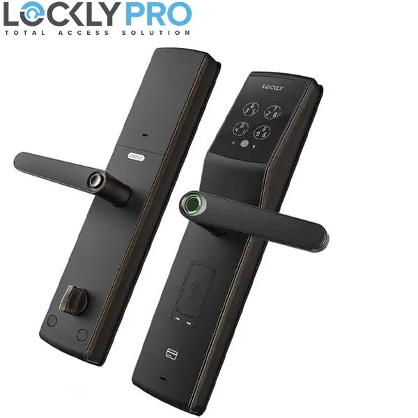 Lockly - PGD829AFVB - Secure Lux - Mortise Smart Lock - Fingerprint Reader - RFID Card - Bluetooth App Controlled - Venetian Bronze