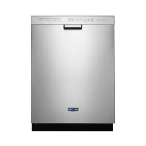 Maytag - 24" Front Control Built In Dishwasher with Stainless Steel Tub