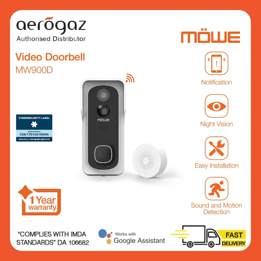 Mowe Smart Video DoorDell -Motion Detection and 2 way Audio