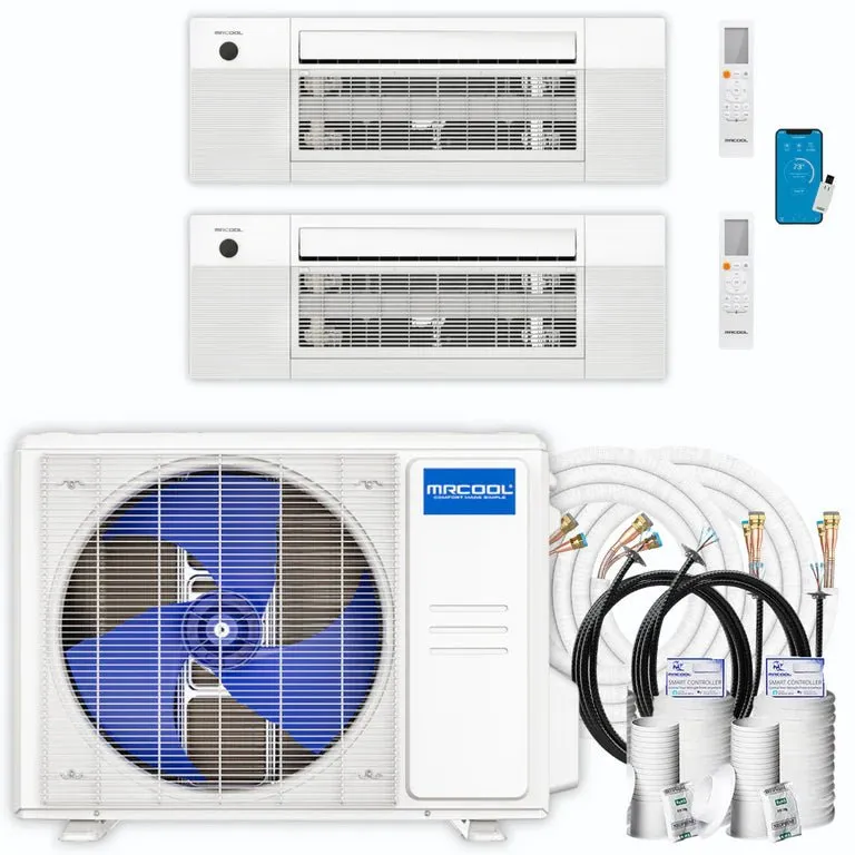 MRCOOL DIY 4th Gen 2-Zone 36,000 BTU 22 SEER (18K   18K) Ductless Mini Split AC and Heat Pump with Ceiling Cassettes