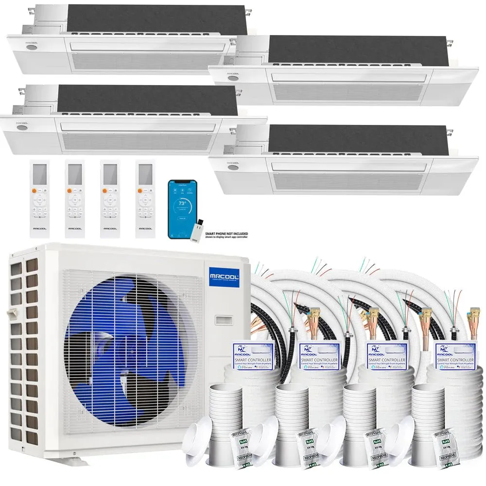 MRCOOL DIY 4th Gen 4-Zone 36,000 BTU 22 SEER (9K   9K   12K   12K) Ductless Mini Split AC and Heat Pump with Ceiling Cassettes