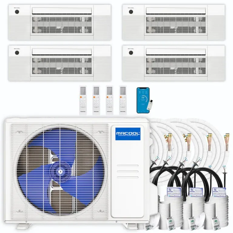 MRCOOL DIY 4th Gen 4-Zone 36,000 BTU 22 SEER (9K   9K   12K   12K) Ductless Mini Split AC and Heat Pump with Ceiling Cassettes