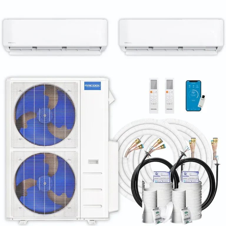 MRCOOL DIY 4th Gen Multi-Zone 2-Zone 48,000 BTU 21 SEER (12K   36K) Ductless Mini-Split Air Conditioner and Heat Pump