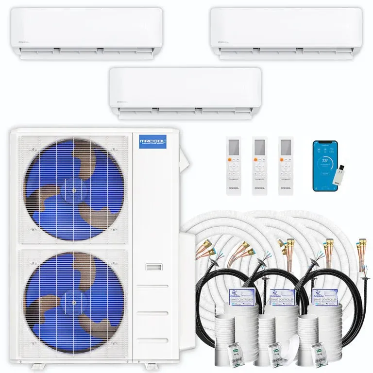 MRCOOL DIY 4th Gen Multi-Zone 3-Zone 48,000 BTU 21 SEER (12K   12K   24K) Ductless Mini-Split Air Conditioner and Heat Pump