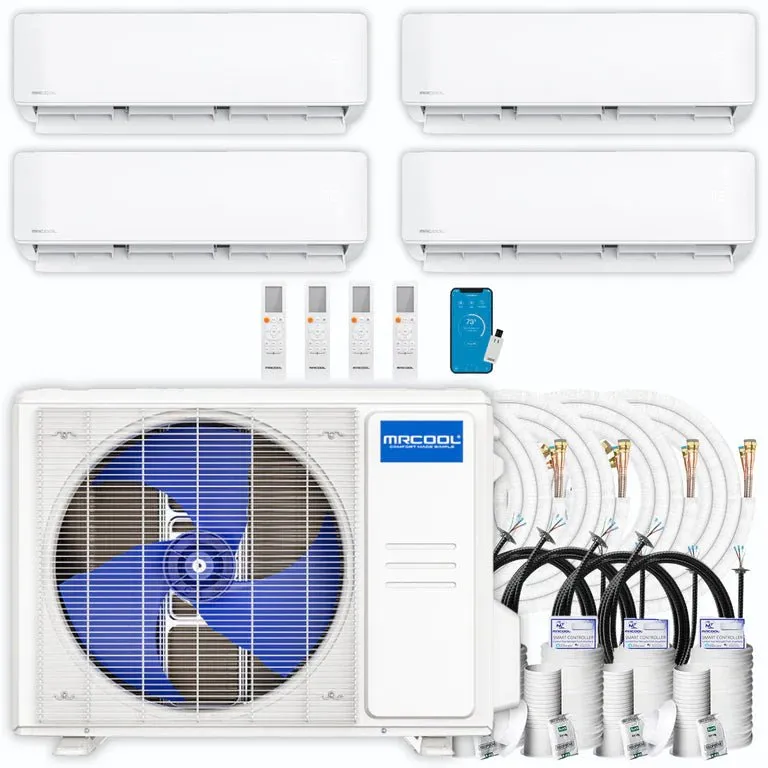 MRCOOL DIY 4th Gen Multi-Zone 4-Zone 36,000 BTU 22 SEER (9K   9K   9K   18K) Ductless Mini-Split Air Conditioner and Heat Pump