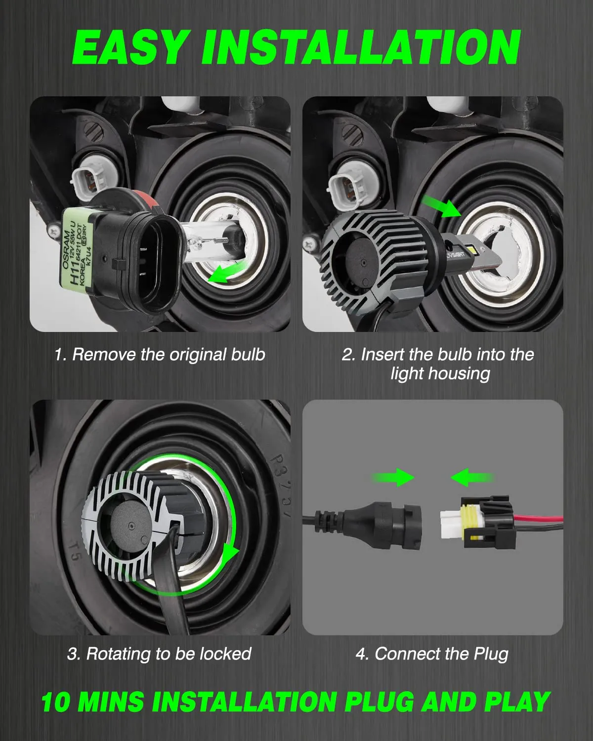 N52 Plus Series | 9012 HIR2 LED Bulbs Automotive-Grade Chip 100W 20000LM 6500K White | 2 Bulbs