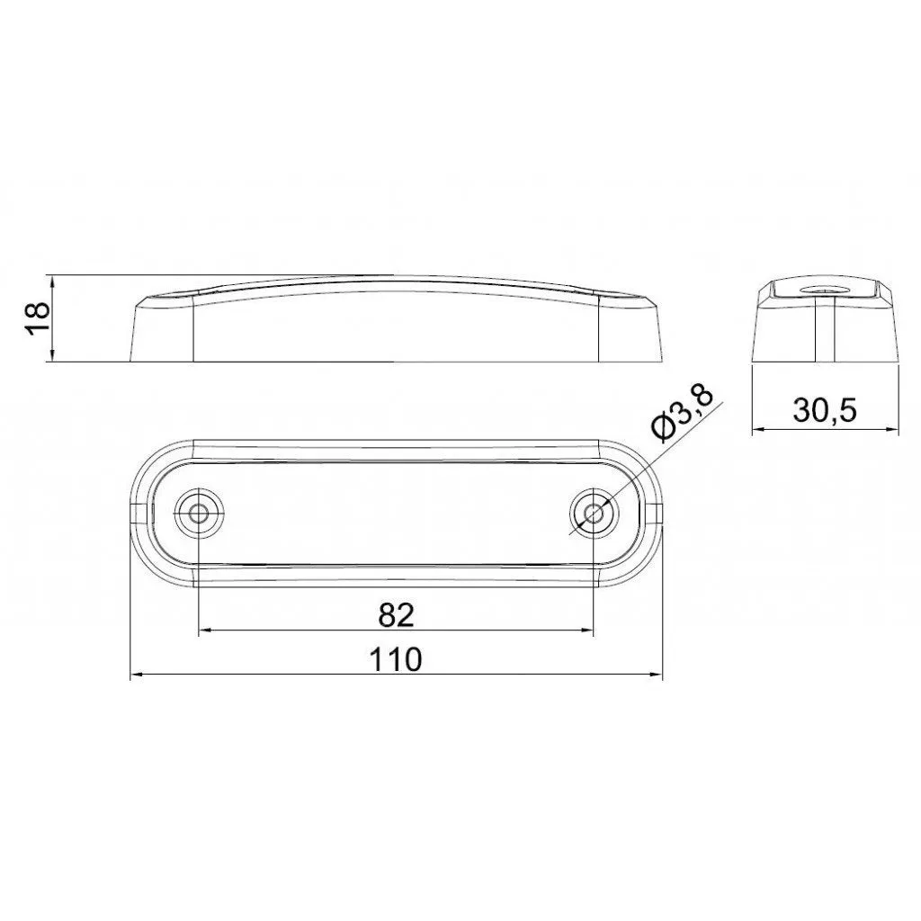 Neon Effect LED Marker Light with Transparent Gasket / Green