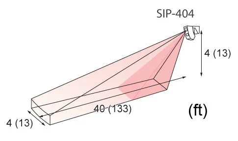 OPTEX SIP-404WF Wireless Ready 130' X 13' Superior Intelligent PIR detector with Anti-Masking and Rotation