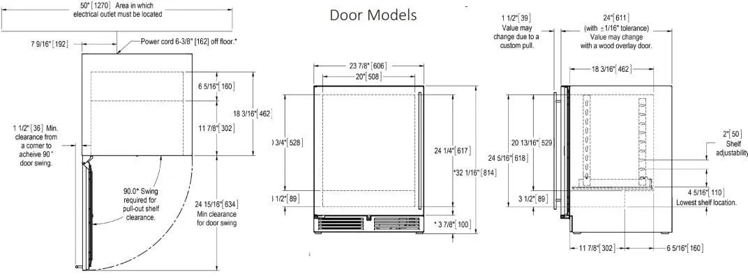 Perlick 24 inch Series 4.8 cu. ft. Compact Refrigerator CHA24RB-4-2