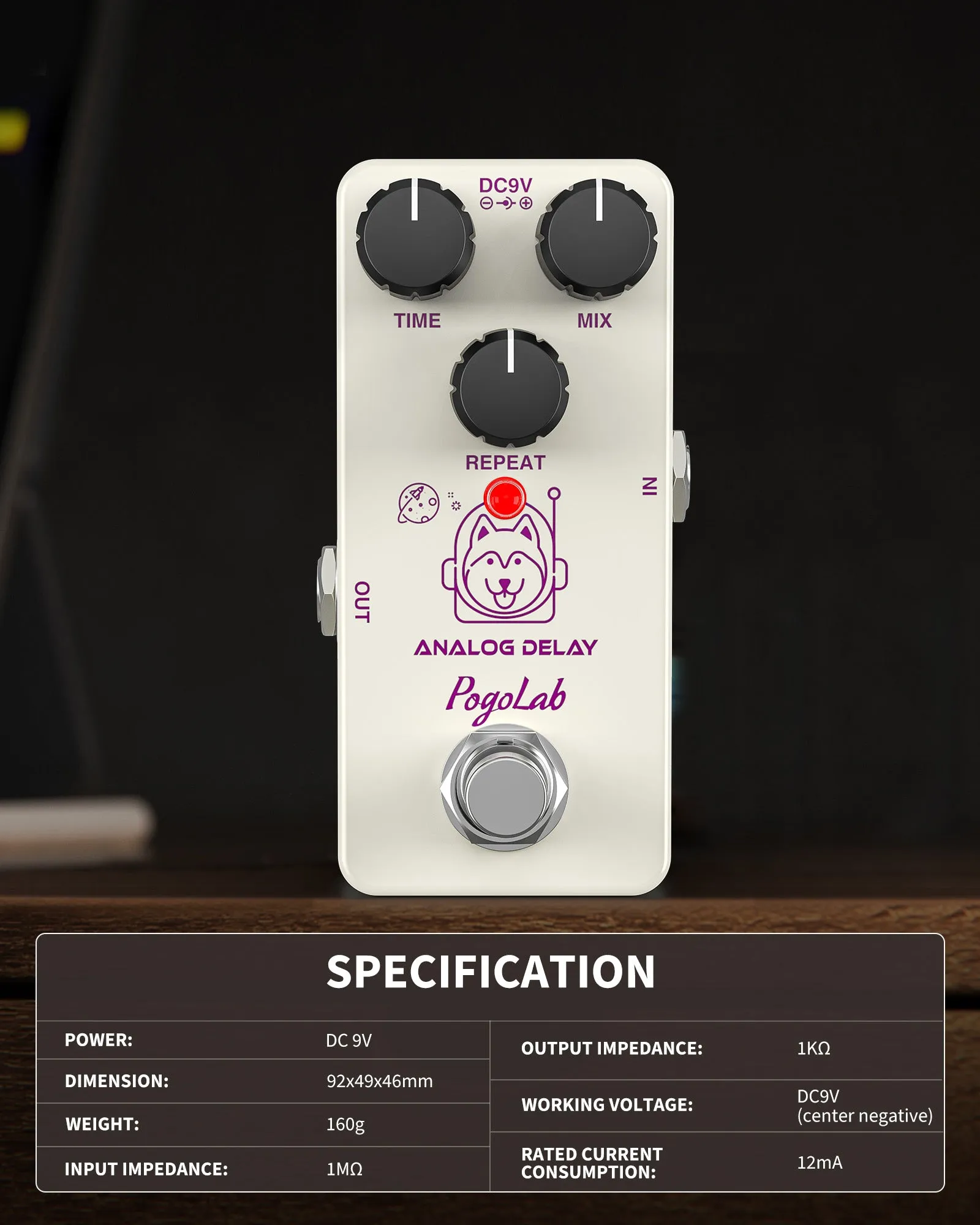 POGOLAB RS-10 Analog Delay Guitar Effect Pedal