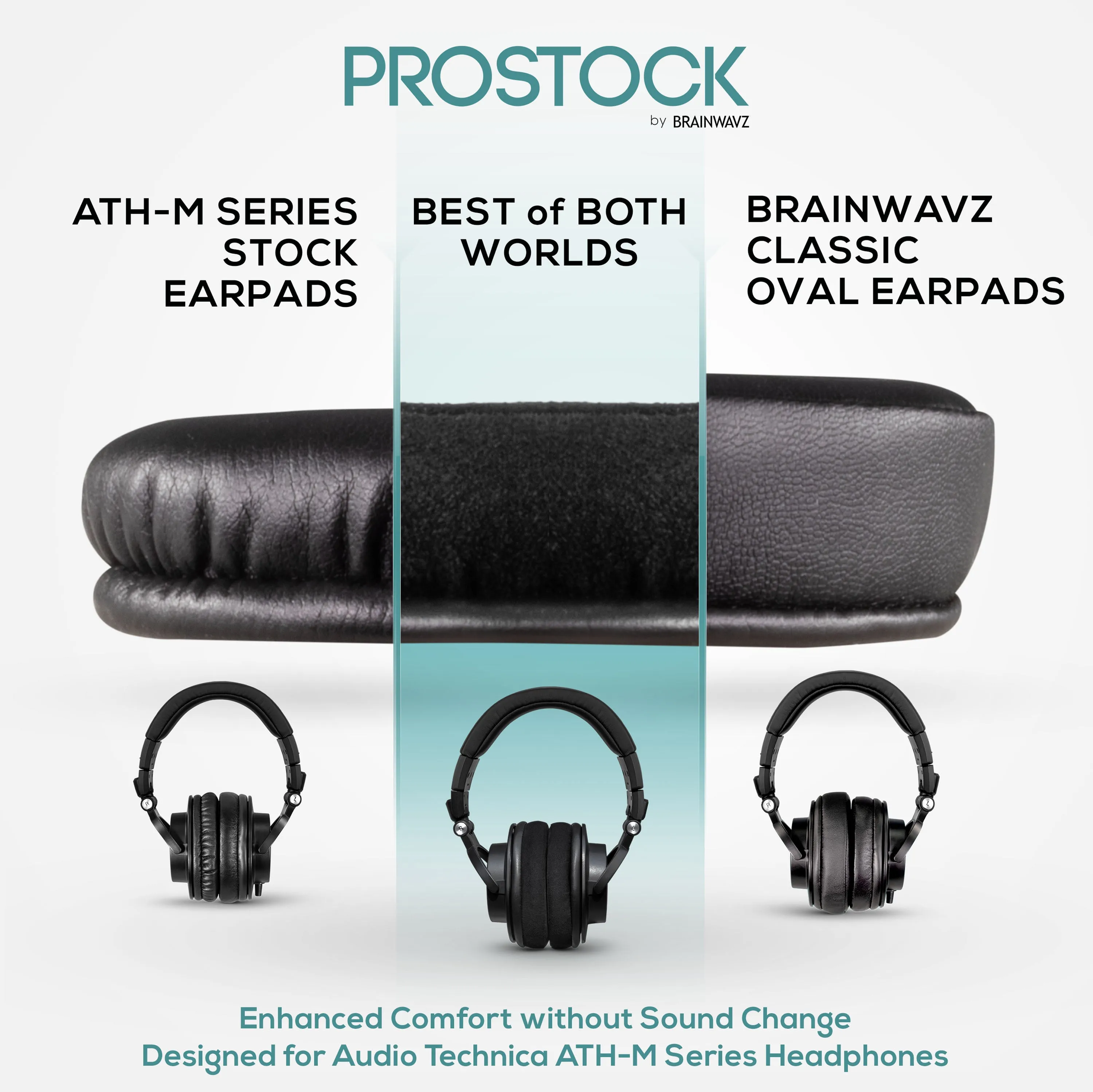 ProStock ATH M50X & M Series Replacement Earpads - Custom Designed Shape with Memory Foam - Micro Suede