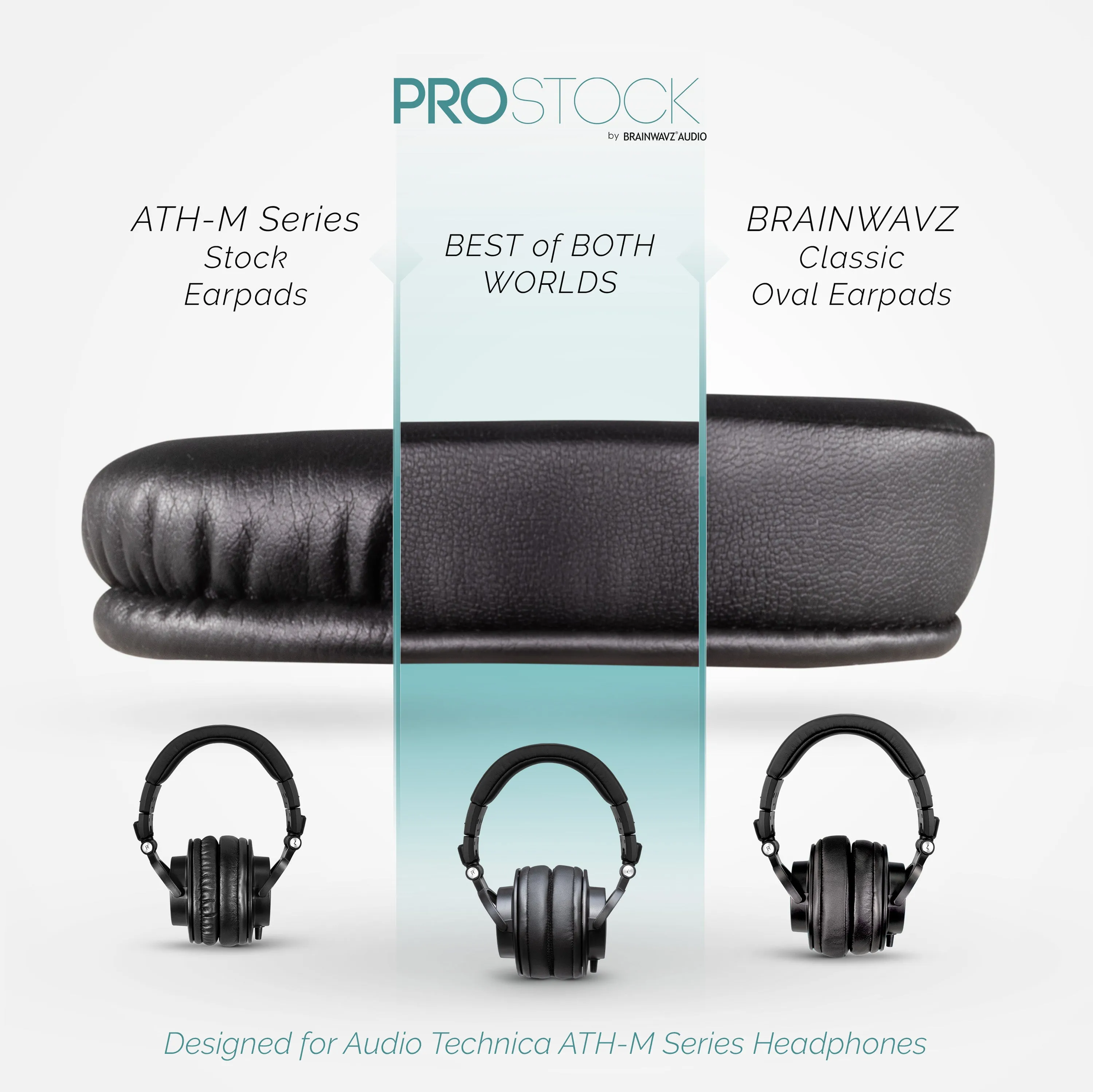 ProStock ATH M50X & M Series Replacement Earpads - Custom Designed Shape with Memory Foam - PU