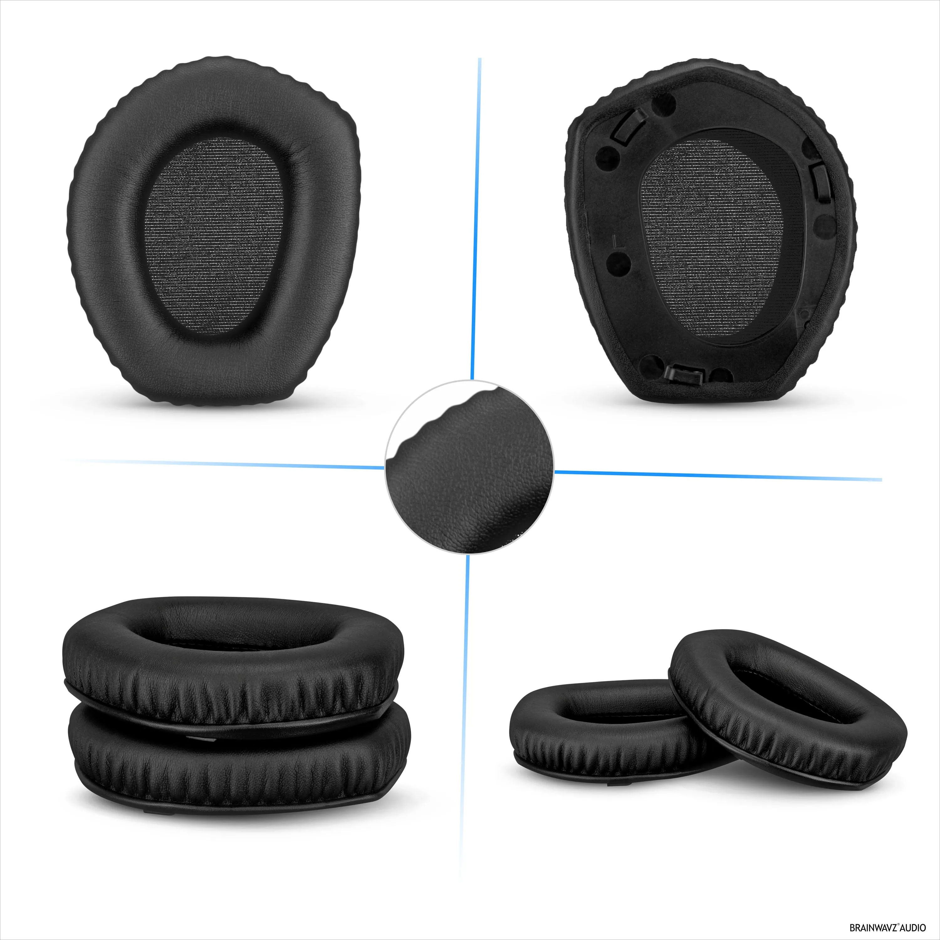 Replacements Earpads for SENNHEISER RS165, RS175, RS185 & RS195 Headphones - Soft PU Leather & Soft Foam