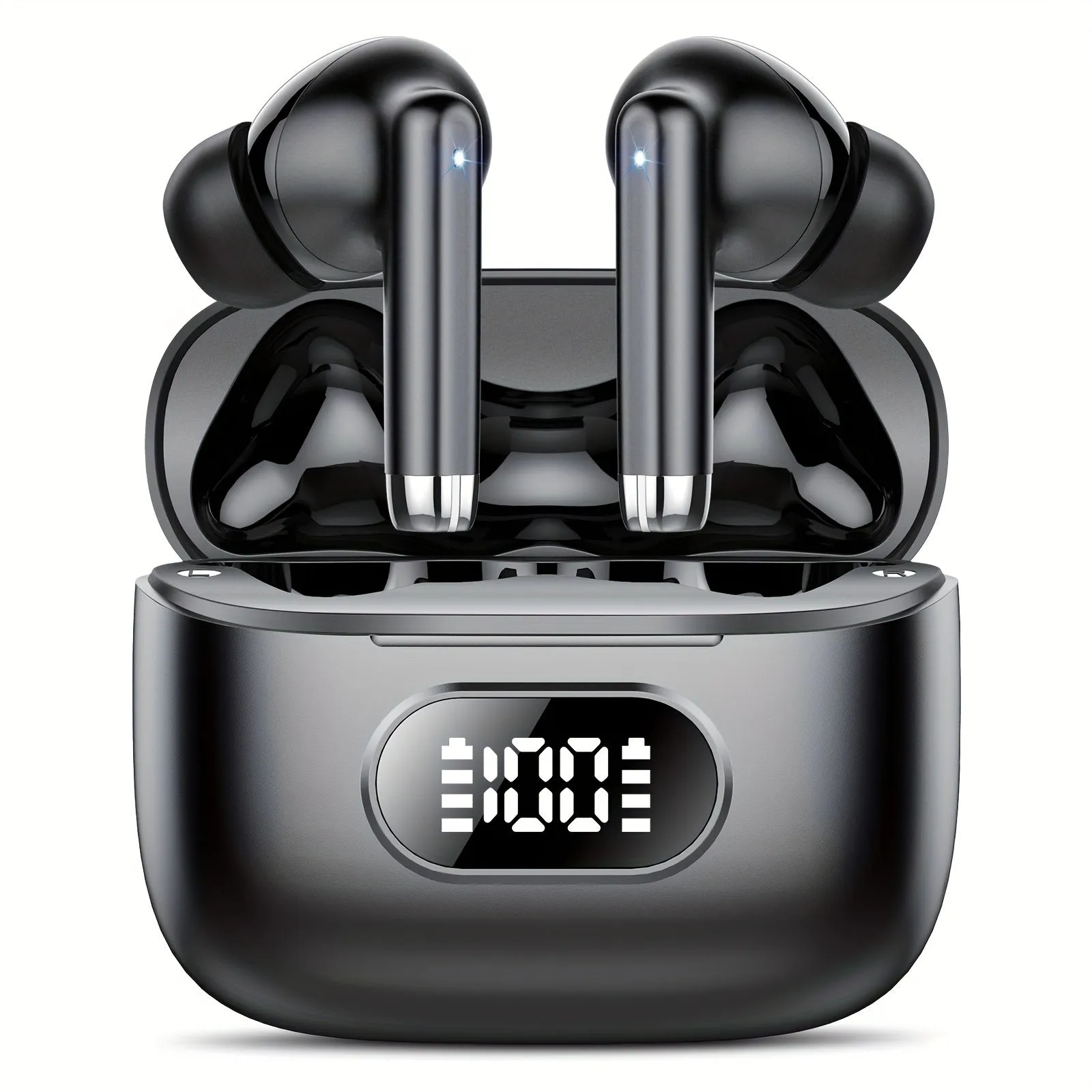 S25 Wireless Earbuds - Advanced Noise Cancellation, LED Power Display, Immersive Stereo Bass, Crystal-Clear Calls - Portable Charging Case, Sweat-Resistant for Sports and Workout