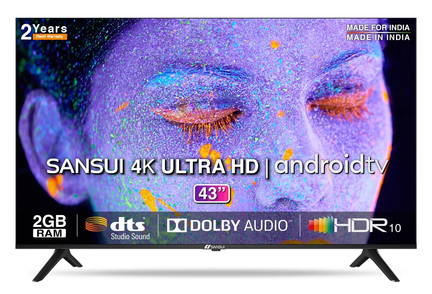 SANSUI 109 cm (43 inches) 4K Ultra HD Certified Android LED TV JSW43ASUHD (Mystique Black)