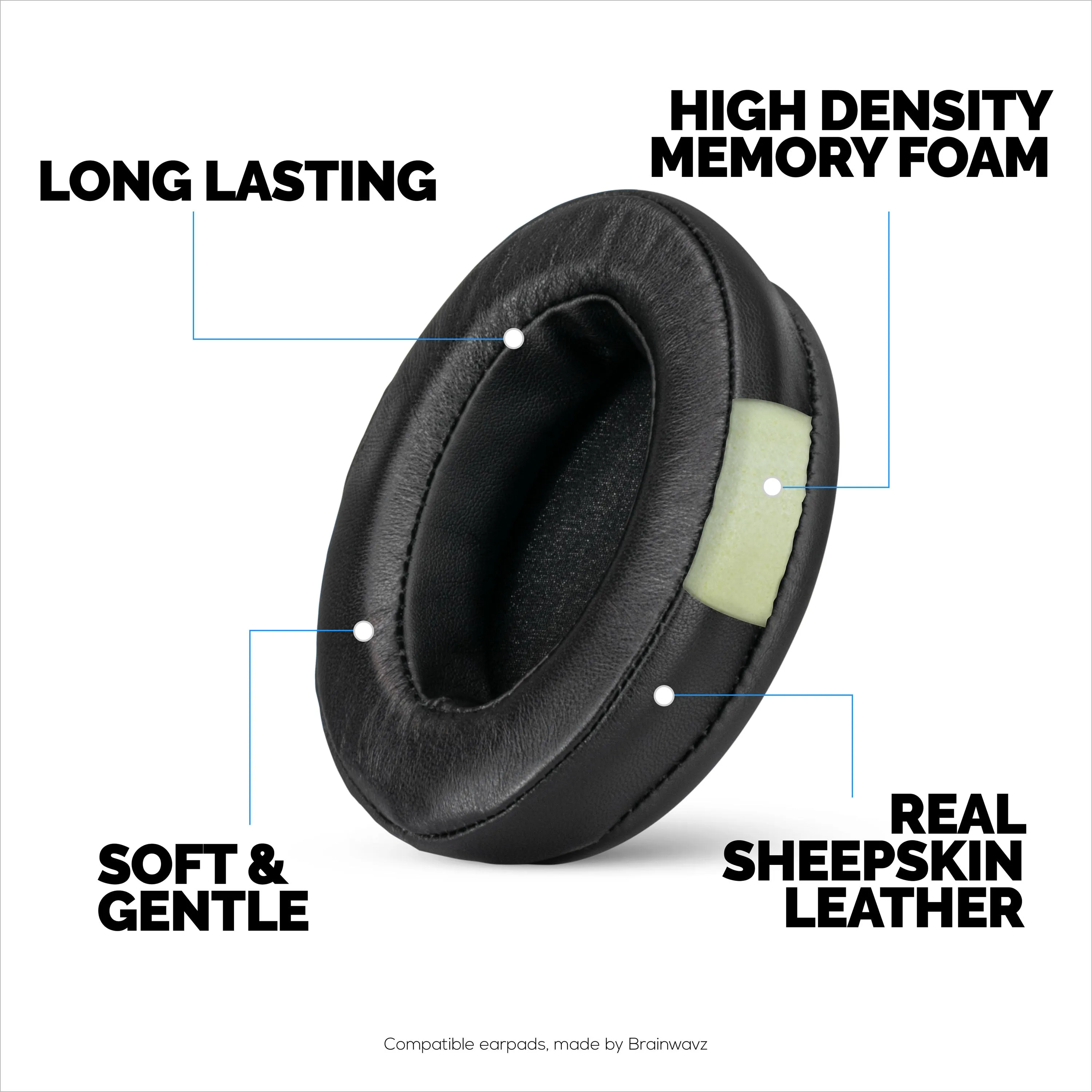 Premium Sheepskin Leather Memory Foam Earpads for SteelSeries Arctis Nova Pro Wireless Headphones