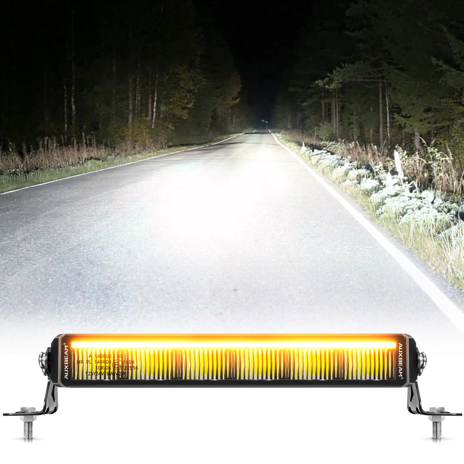 SP-DRL Series 12 Inch/22 Inch/32 Inch/42 Inch Off Road LED Light Bar With Amber&White DRL