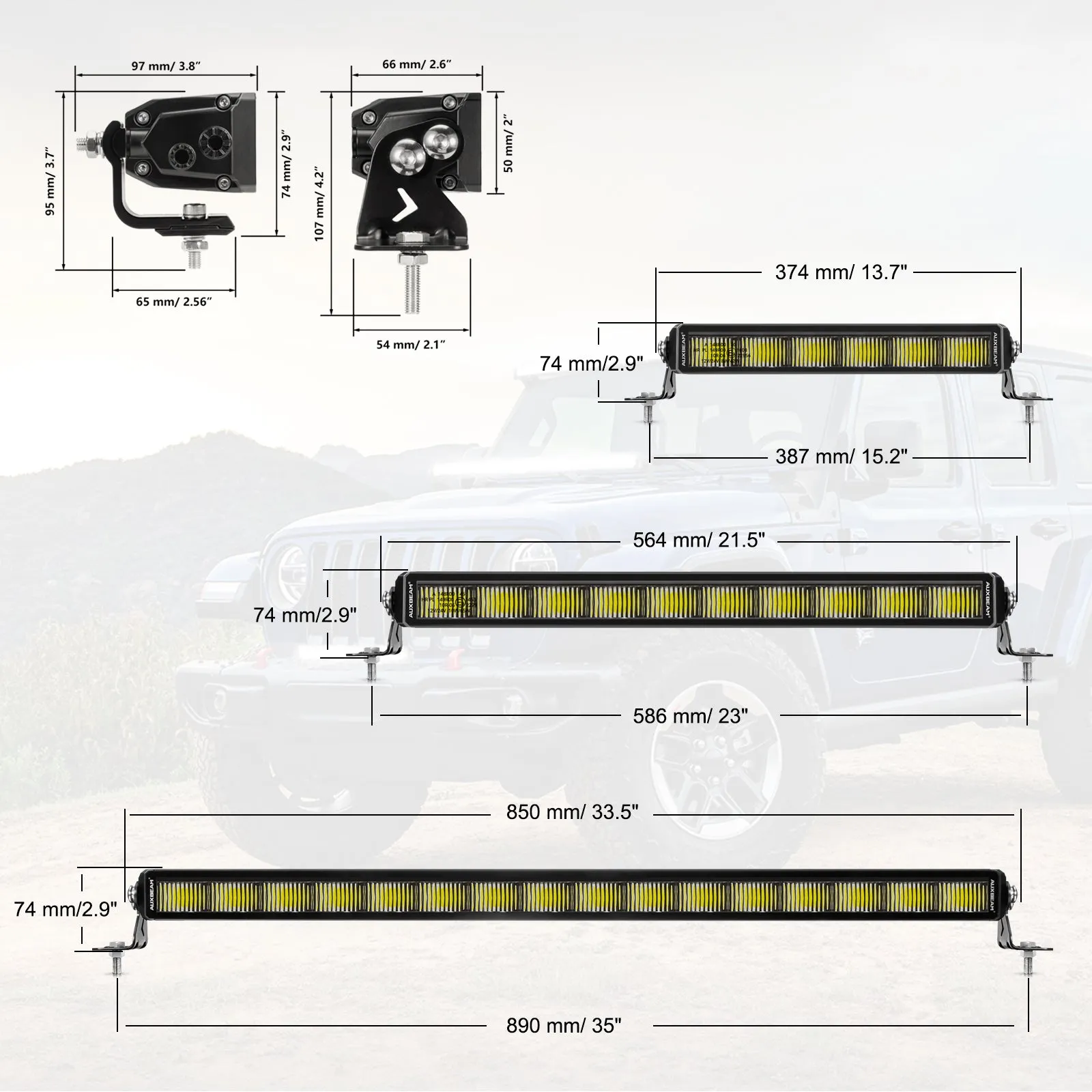 SP-DRL Series 12 Inch/22 Inch/32 Inch/42 Inch Off Road LED Light Bar With Amber&White DRL